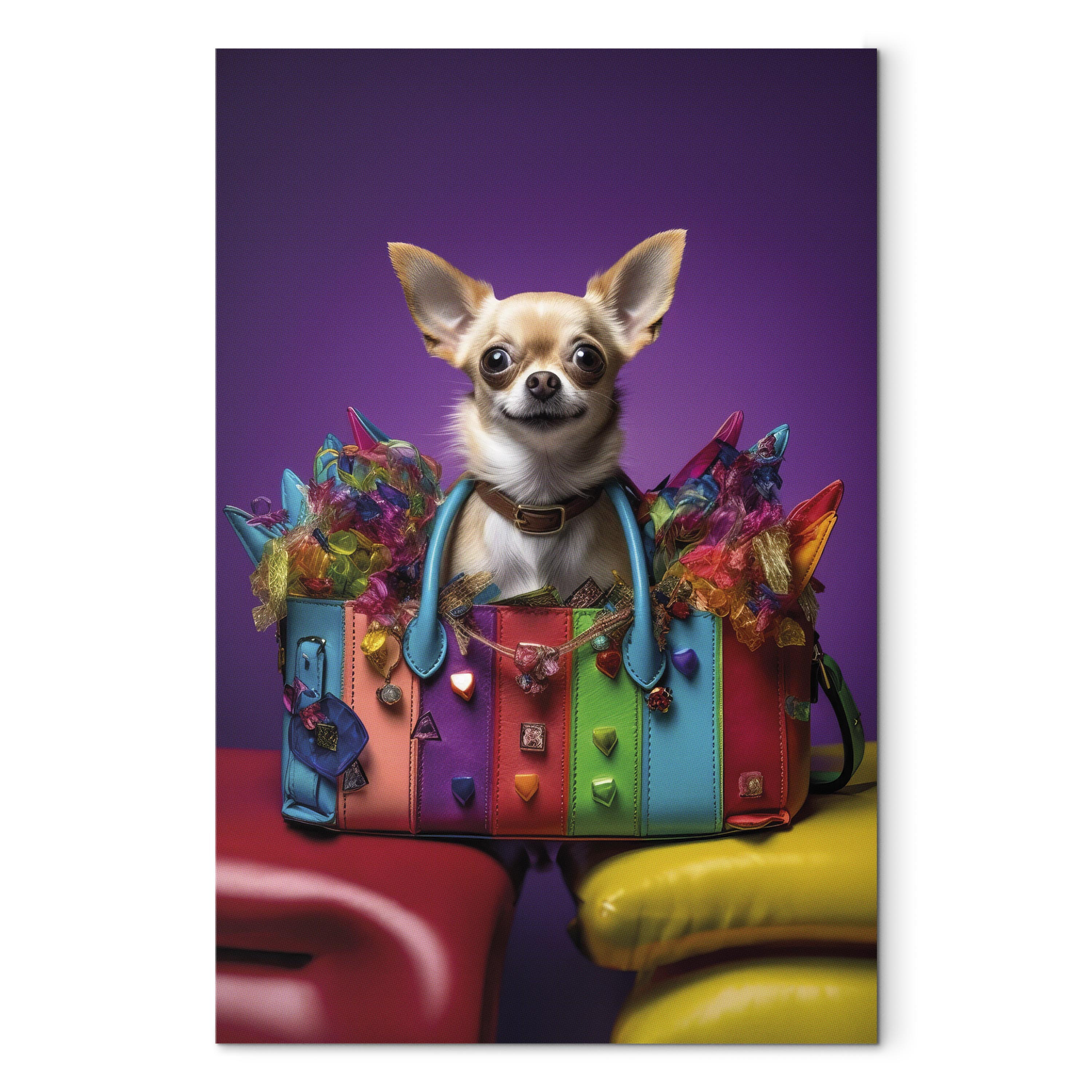 Welcome to My Bag - Chihuahua & Louis Vuitton, an art canvas by