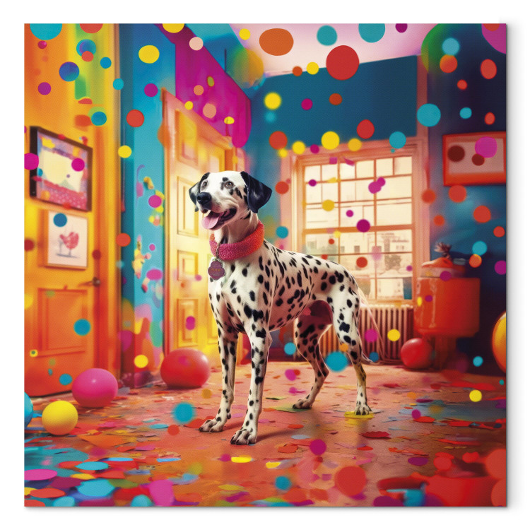 Spotted Wandbild Hunde Dog - AI Tiere Dalmatian - in Room Color Wandbilder - - - Animal Square