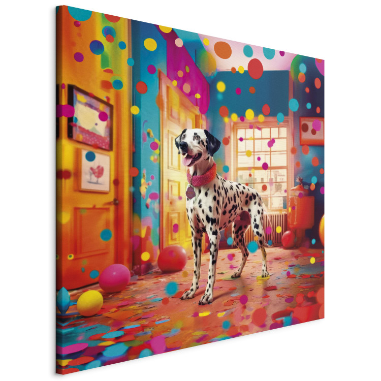 Hunde Room - AI - Square Dog Animal Wandbild - - Dalmatian in Wandbilder Spotted Tiere Color -