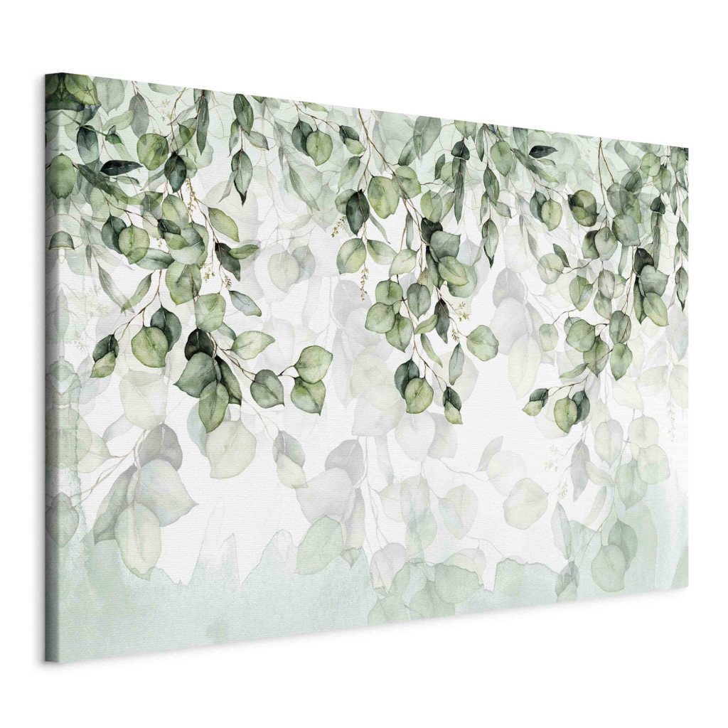 Schilderij Lightness Of Leaves - Watercolor Composition With Green Plants [Large Format]