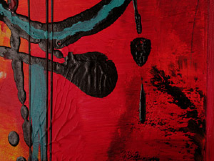 Obraz Abstrakcja (1-częściowy) - kolorowa fantazja na tle w odcieniach różu 47989 additionalImage 3
