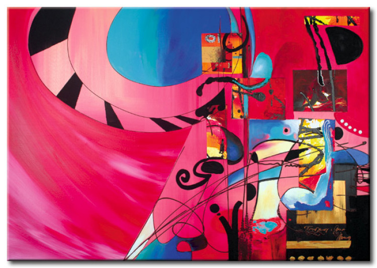 Obraz Abstrakcja (1-częściowy) - kolorowa fantazja na tle w odcieniach różu 47989