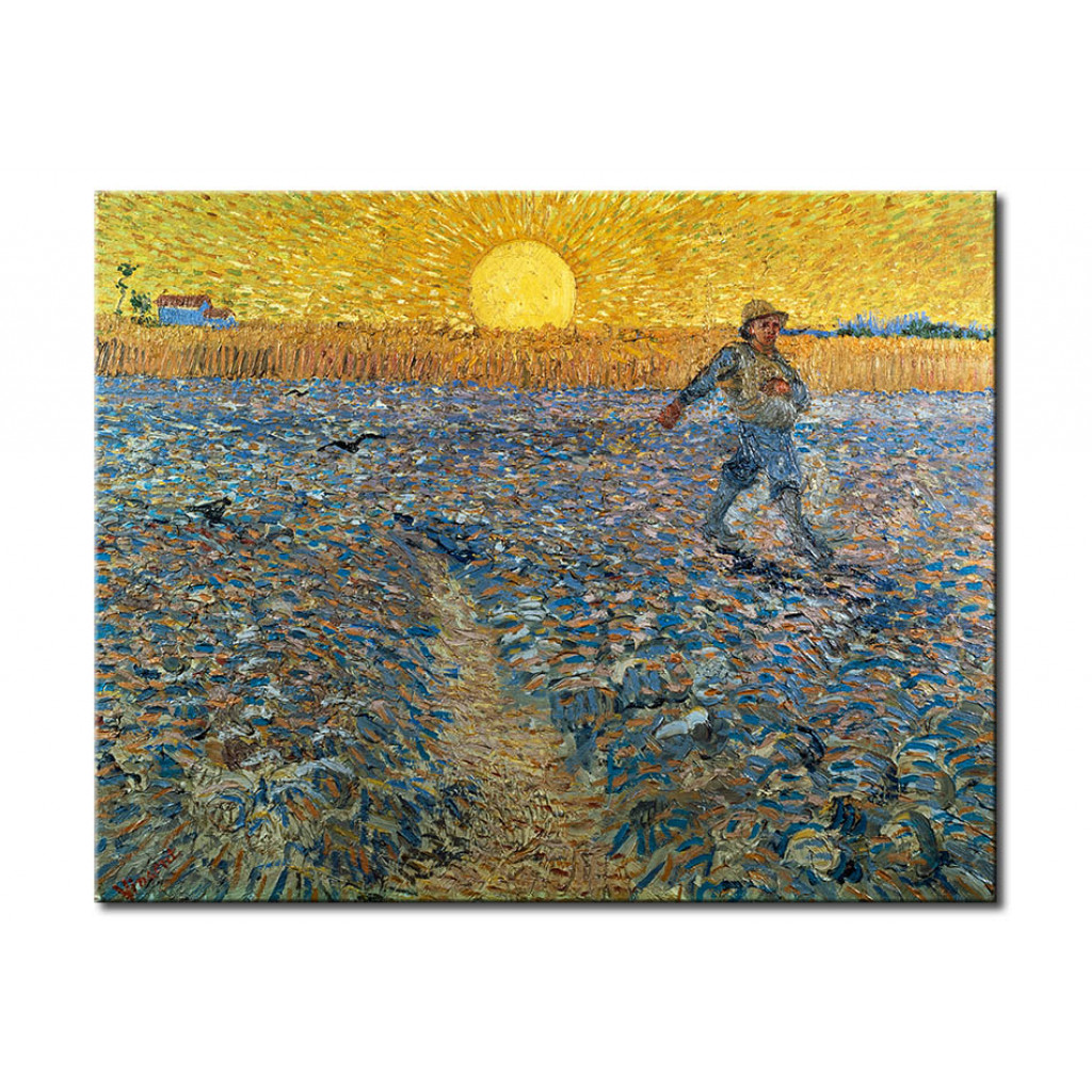 Målning Sower At Sunset