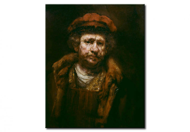 Tableau sur toile Autoportrait avec chapeau rouge 52089