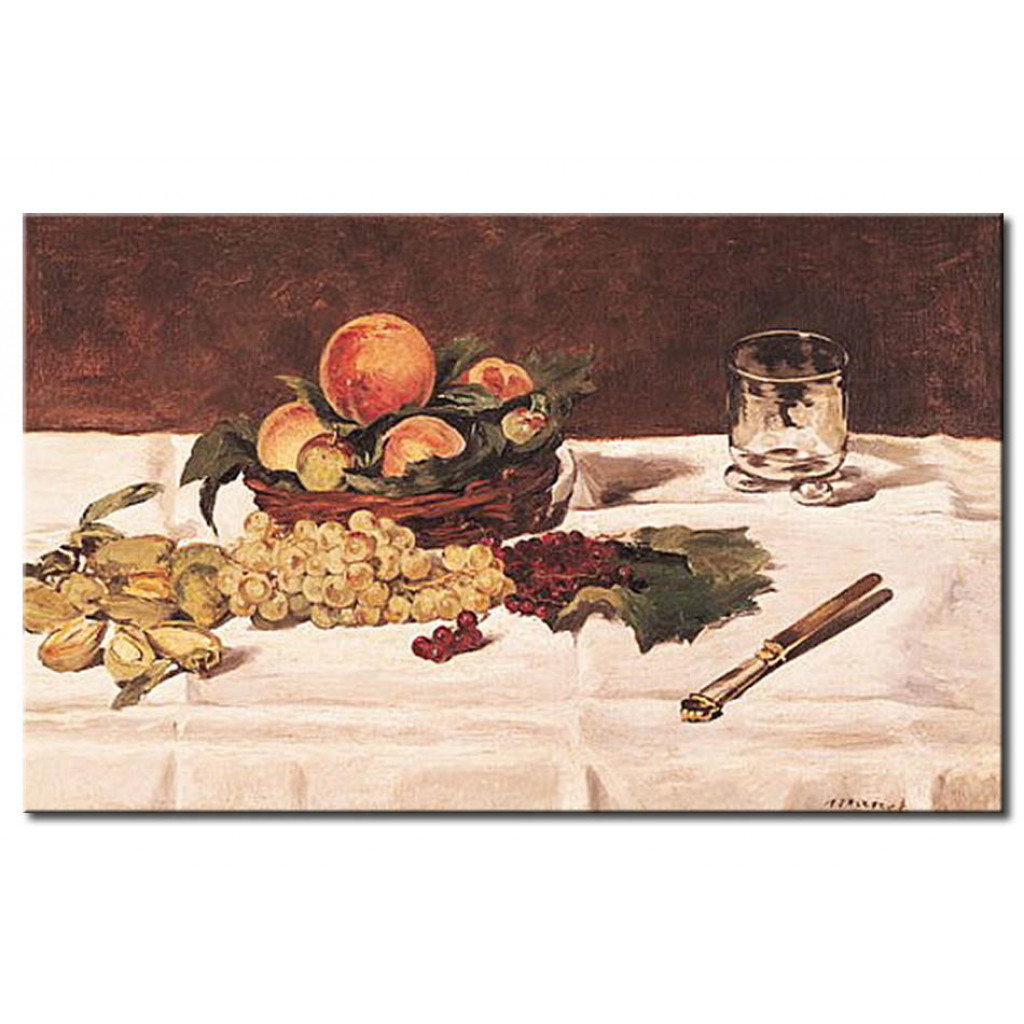 Schilderij  Edouard Manet: Still Life: Fruit On A Table