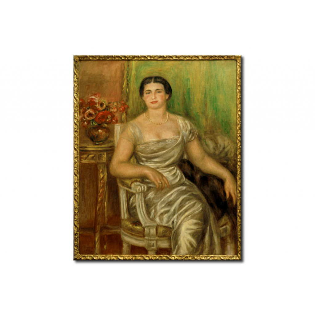 Schilderij  Pierre-Auguste Renoir: Portrait De La Poétesse Alice Vallières-Merzbach