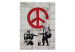 Photo Wallpaper CND Soldiers - gray graffiti mural by Banksy featuring soldiers and a peace sign 62289 additionalThumb 1