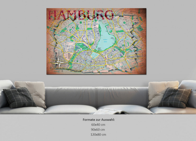 Tablero decorativo en corcho Hamburg [Cork Map] 92189 additionalImage 7