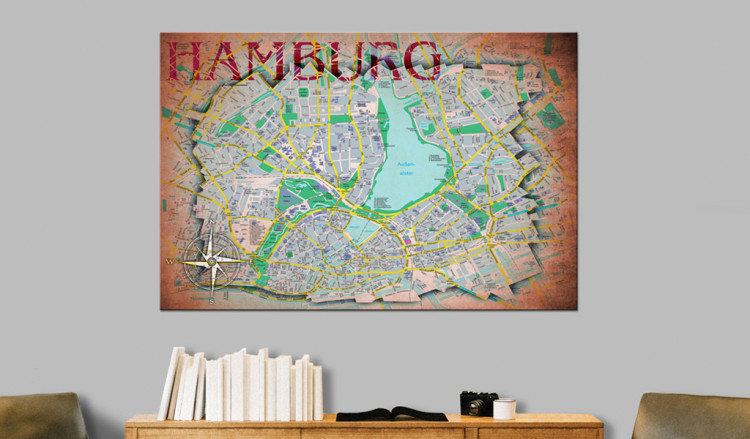 Tablero decorativo en corcho Hamburg [Cork Map] 92189 additionalImage 3