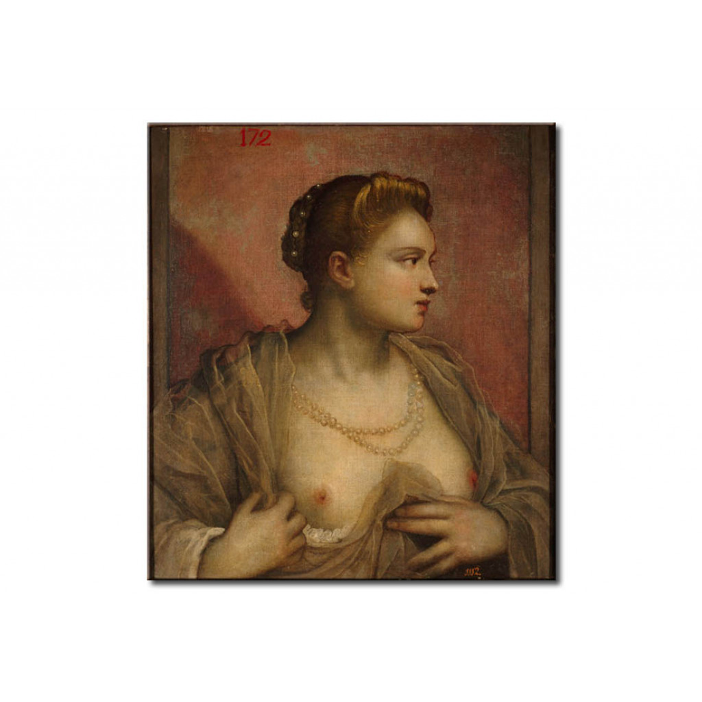 Konst Portrait Of A Woman With Breast Uncovered
