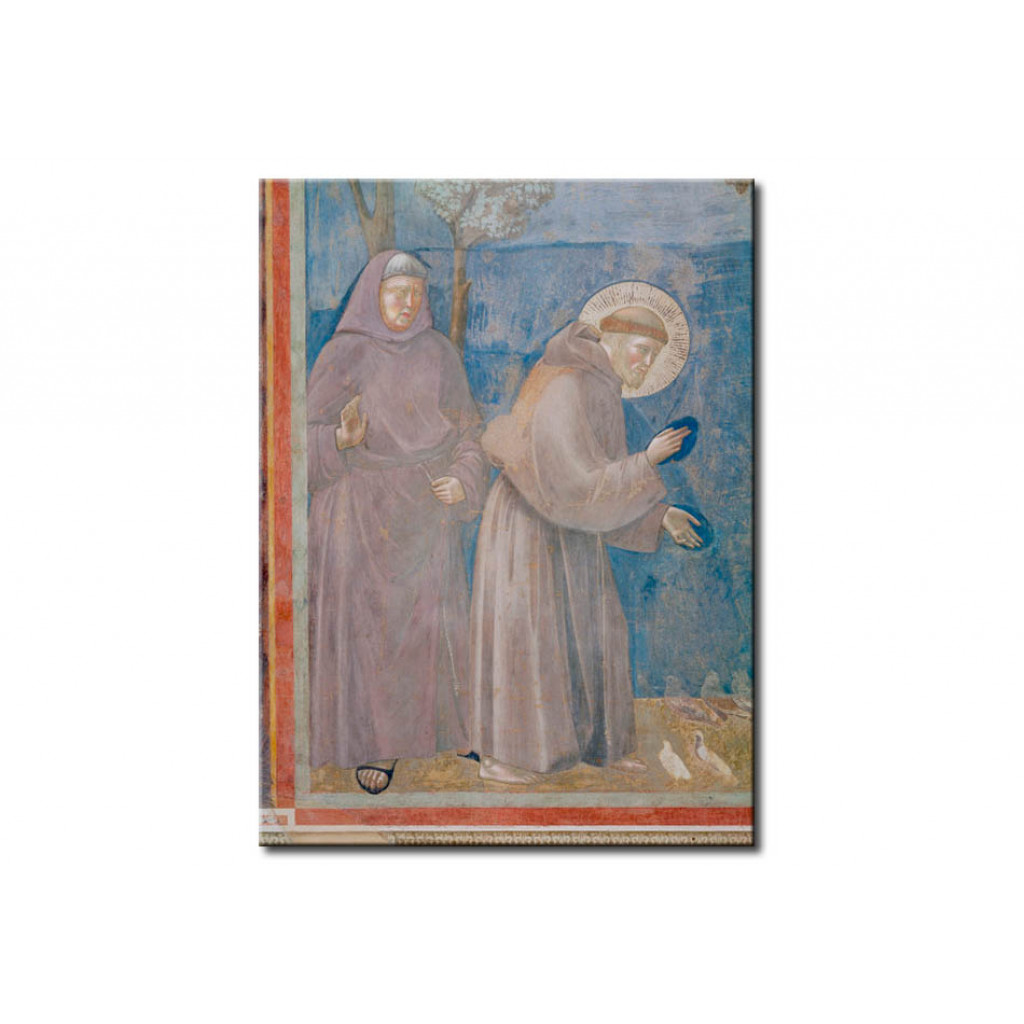 Schilderij  Giotto Di Bondone: St. Francis Prays To The Birds