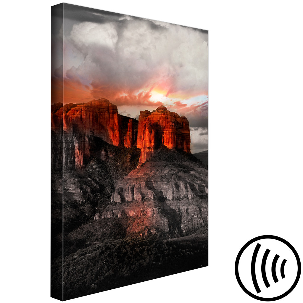 Schilderij  Landschappen: Wolken Boven De Grand Canyon (1-delig) - Rotsachtig Berglandschap
