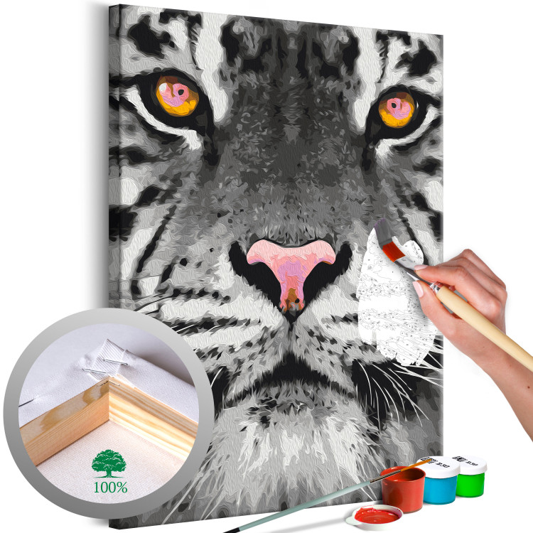Obraz do malowania po numerach Dostojny biały tygrys 138499