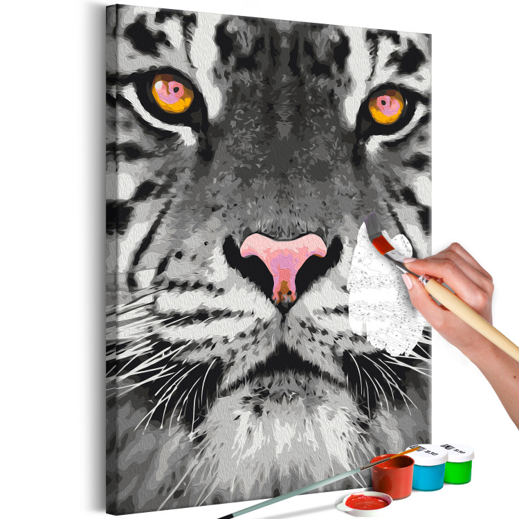 Obraz do malowania po numerach Dostojny biały tygrys 138499 additionalImage 6