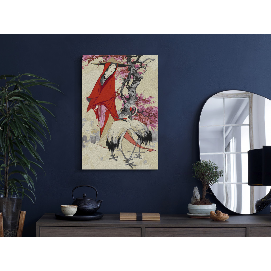 Obraz Do Malowania Po Numerach Kobieta I żurawie