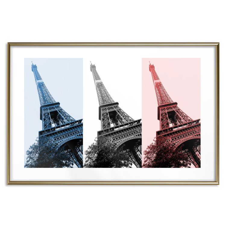 Poster Paris Collage - Three Photos of the Eiffel Tower in the National Colors of France 144799 additionalImage 25