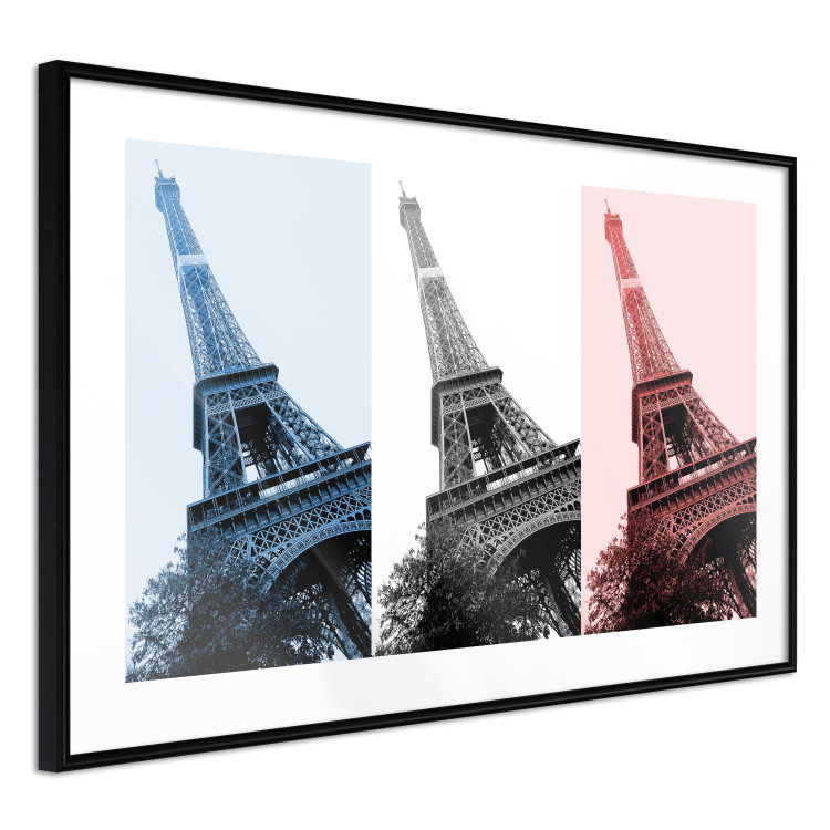 Poster Paris Collage - Three Photos of the Eiffel Tower in the National Colors of France 144799 additionalImage 11