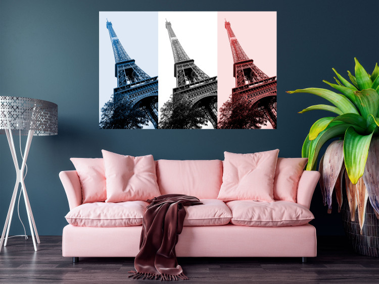 Poster Paris Collage - Three Photos of the Eiffel Tower in the National Colors of France 144799 additionalImage 8
