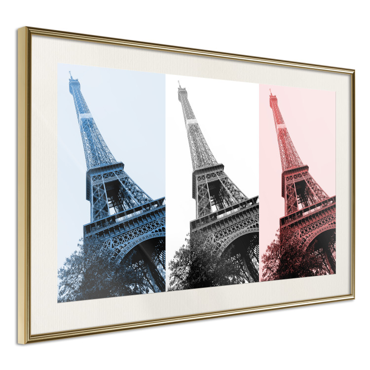 Poster Paris Collage - Three Photos of the Eiffel Tower in the National Colors of France 144799 additionalImage 6