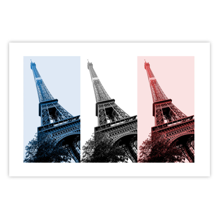 Poster Paris Collage - Three Photos of the Eiffel Tower in the National Colors of France 144799 additionalImage 23