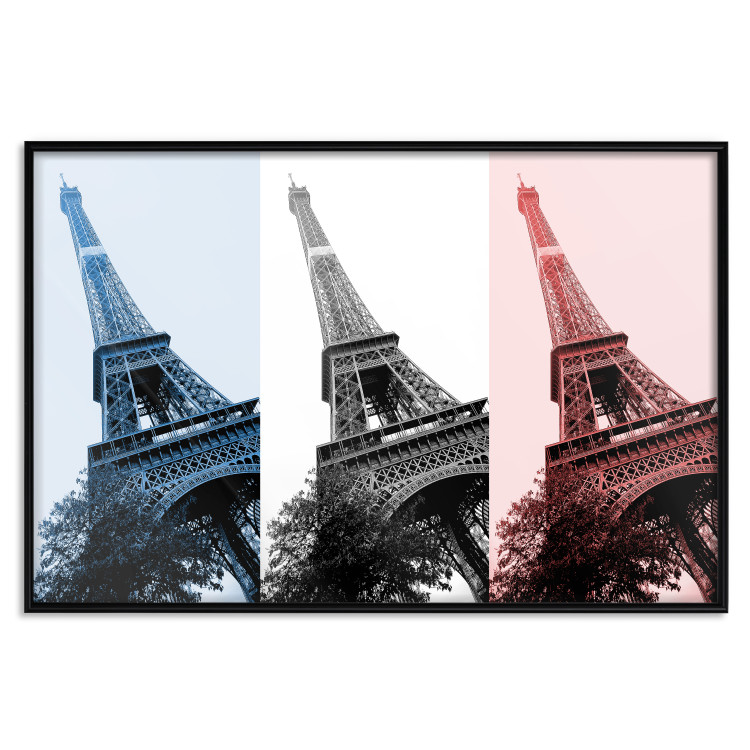 Poster Paris Collage - Three Photos of the Eiffel Tower in the National Colors of France 144799 additionalImage 21