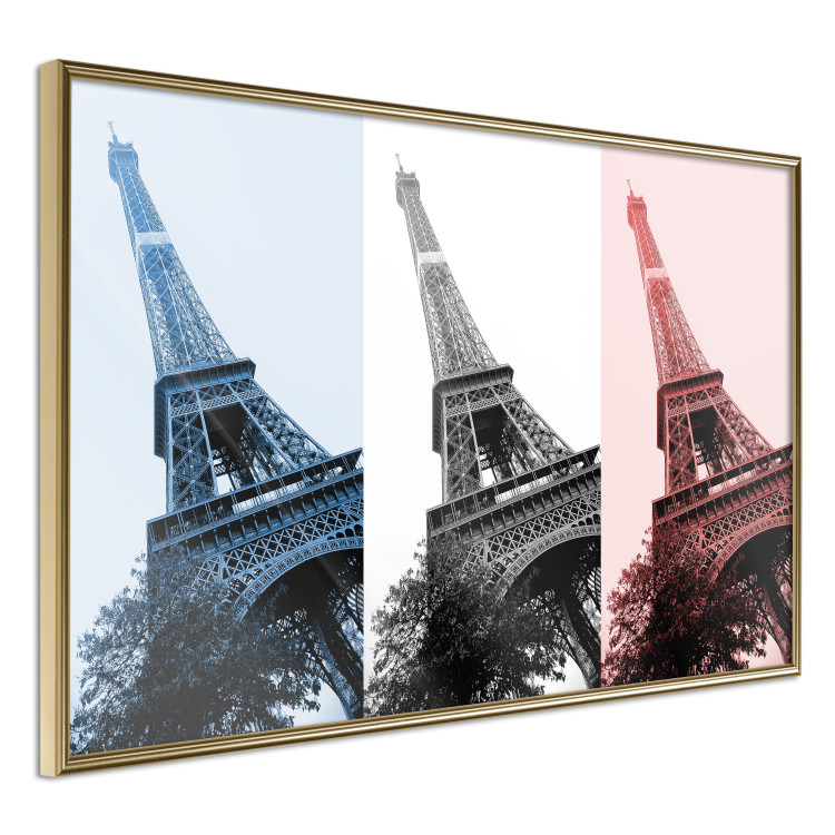 Poster Paris Collage - Three Photos of the Eiffel Tower in the National Colors of France 144799 additionalImage 3