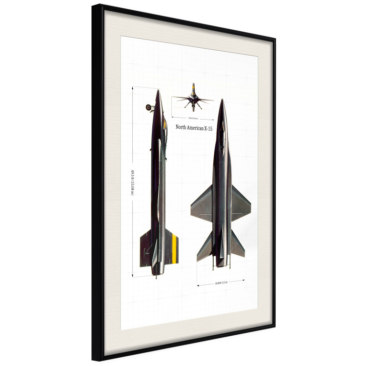 Wall Poster North American X-15 - Rocket Plane in Projection with Dimensions 146299 additionalImage 8