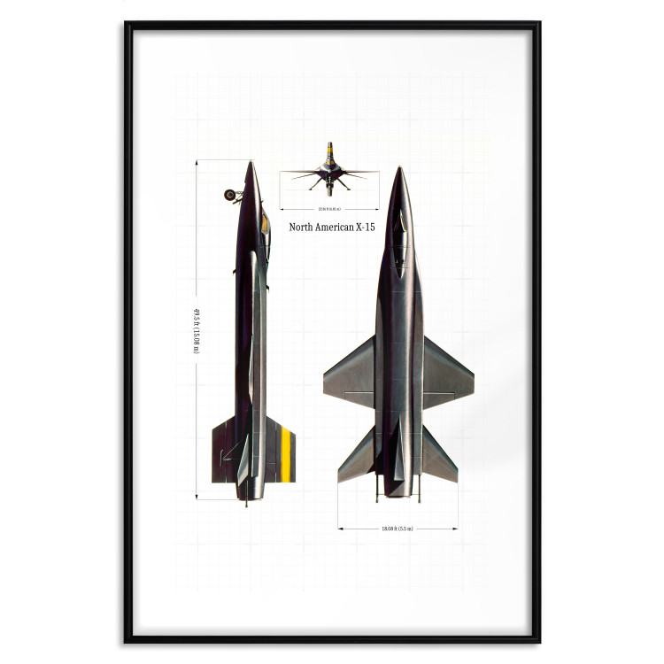 Wall Poster North American X-15 - Rocket Plane in Projection with Dimensions 146299 additionalImage 27