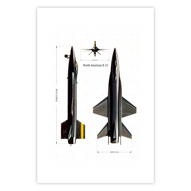 Wall Poster North American X-15 - Rocket Plane in Projection with Dimensions 146299 additionalImage 21