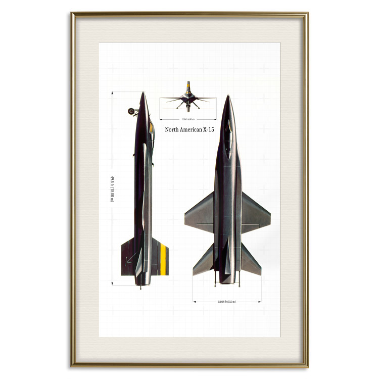 Wall Poster North American X-15 - Rocket Plane in Projection with Dimensions 146299 additionalImage 26