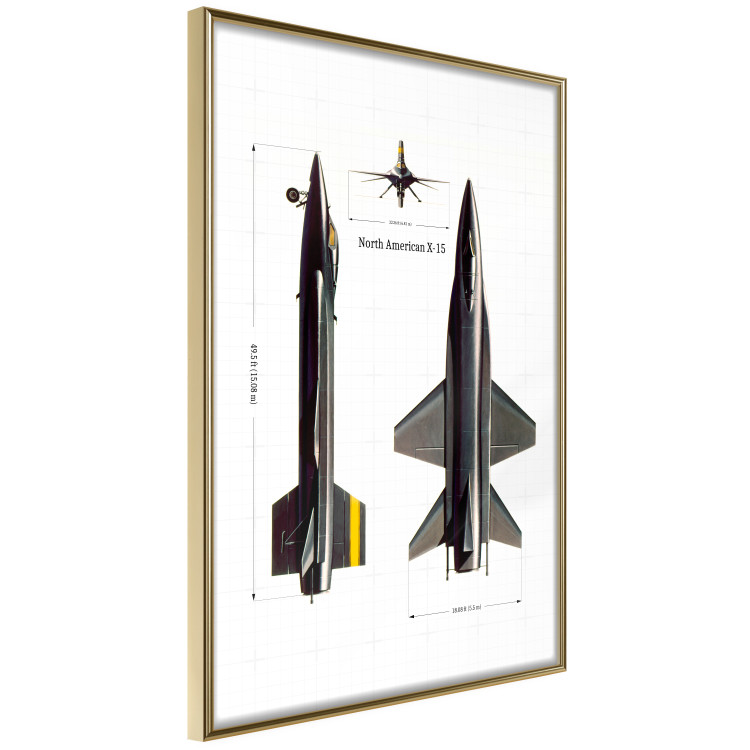 Wall Poster North American X-15 - Rocket Plane in Projection with Dimensions 146299 additionalImage 7