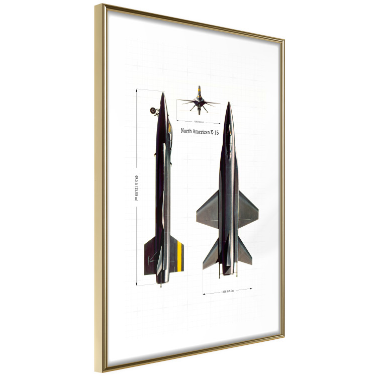 Wall Poster North American X-15 - Rocket Plane in Projection with Dimensions 146299 additionalImage 9