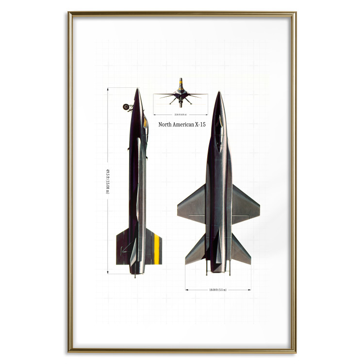 Wall Poster North American X-15 - Rocket Plane in Projection with Dimensions 146299 additionalImage 25