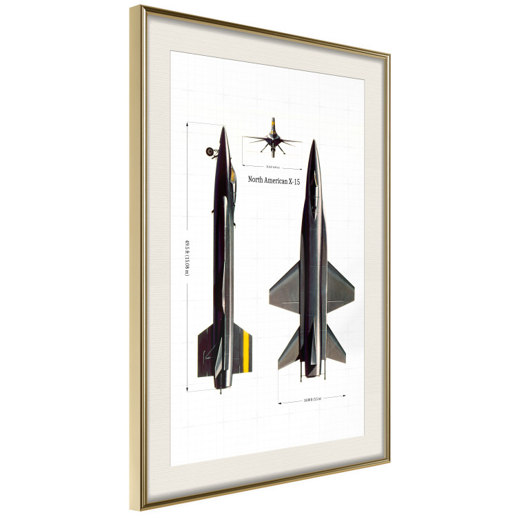 Wall Poster North American X-15 - Rocket Plane in Projection with Dimensions 146299 additionalImage 10