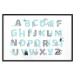 Poster English Alphabet for Children - Gray and Blue Letters with Animals 146499 additionalThumb 19