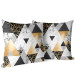 Mikrofaser Kissen Elegenat geometry - a minimalist design with imitation marble and gold cushions 146799 additionalThumb 3