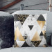 Mikrofaser Kissen Elegenat geometry - a minimalist design with imitation marble and gold cushions 146799 additionalThumb 7