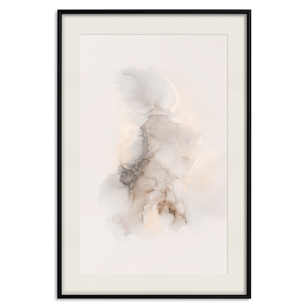 Posters: Powdery Impression Of Stains - Golden Reflections Of Abstraction On The Marble Background