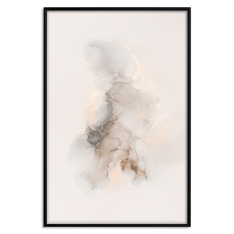 Poster Powdery Impression of Stains - Golden Reflections of Abstraction on the Marble Background