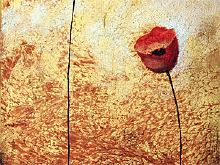 Cuadro moderno Amapolas rojas (5 piezas) - abstracción de la naturaleza y tema floral 46999 additionalImage 3