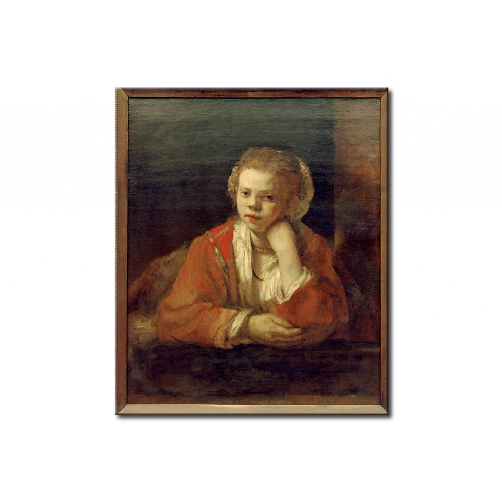 Schilderij  Rembrandt: Girl At The Window