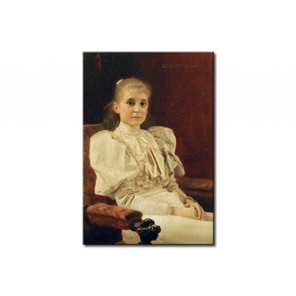 Schilderij  Gustav Klimt: Sitzendes Junges Mädchen