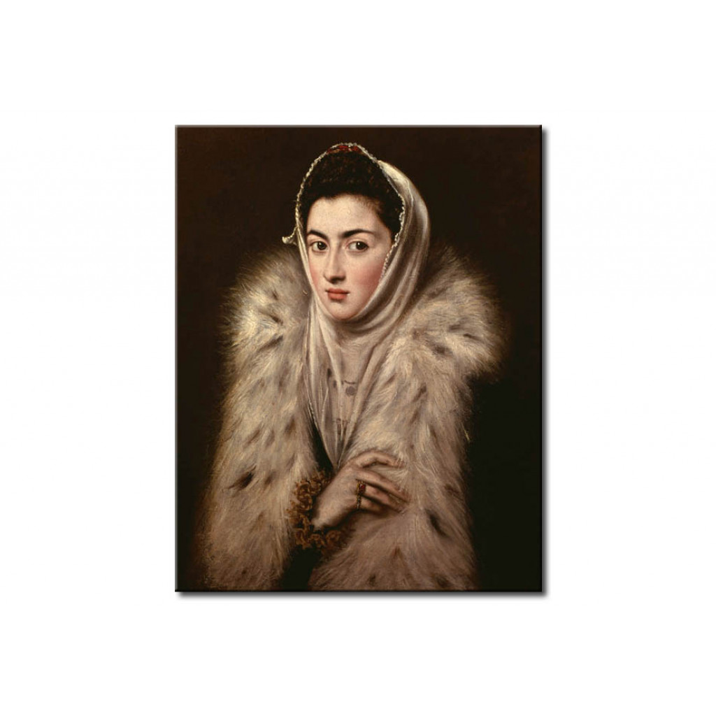 Schilderij  El Greco: Lady With A Fur