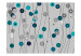 Wall Mural Threads - Geometric Figures with Turquoise Accent on a Gray Background 60699 additionalThumb 1